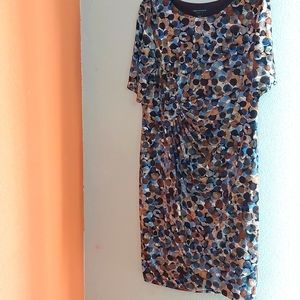 Brown and Blue dots dress